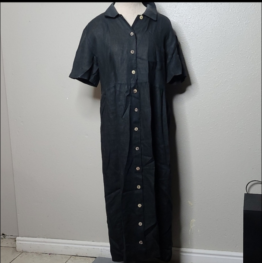 Vintage 100% Linen Dress by Match